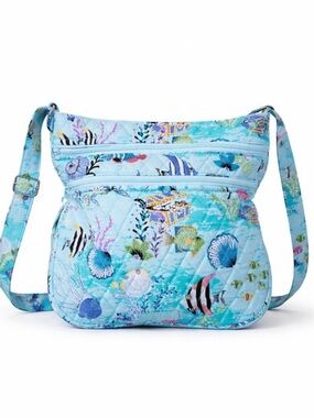 Triple Zip Hipster Crossbody Antilles Treasure Ocean Fish Print